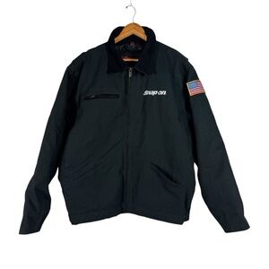 Vintage Snap On Tools Canvas Detroit Jacket Coat Mens XL Quilt Lined Workwear